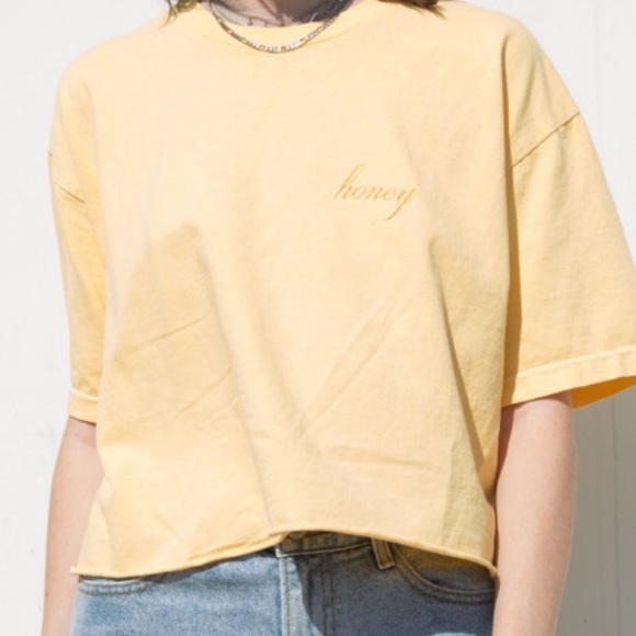 Brandy Melville Tops - Brandy Melville Yellow “Honey” Shirt